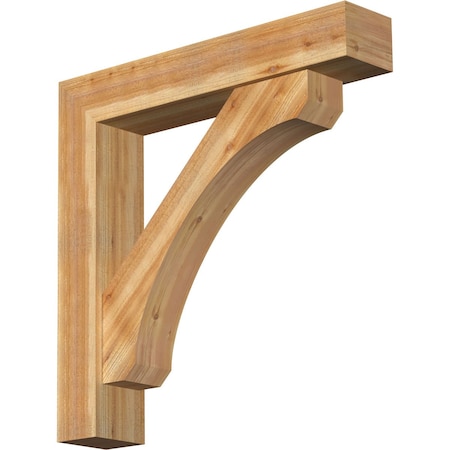 Ekena Millwork Legacy Block Rough Sawn Bracket w/ Offset Brace, Western Red Cedar, 8"W x 42"D x 42"H BKT0806X42X42LEC05RWR
